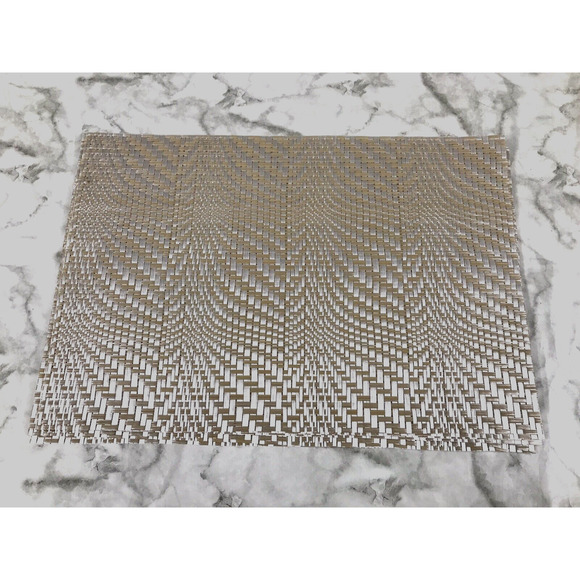 6X Braided Stich Crossweave Vinyl Woven Table Mats Insulation Washable 18"x13" - Picture 1 of 6